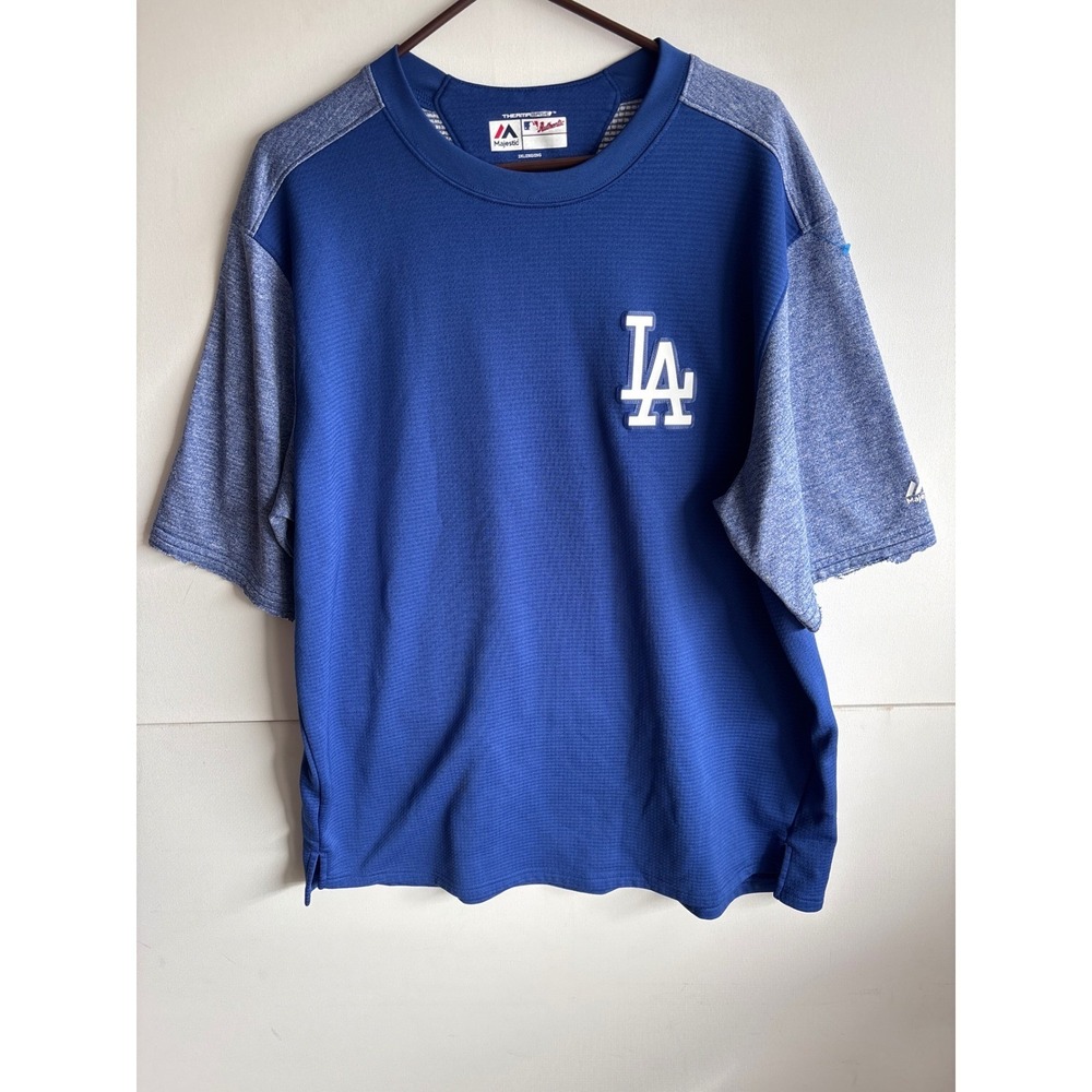 Majestic Los Angeles Dodgers MLB Baseball Therma Base 2XL T-Shirt sleeves cut